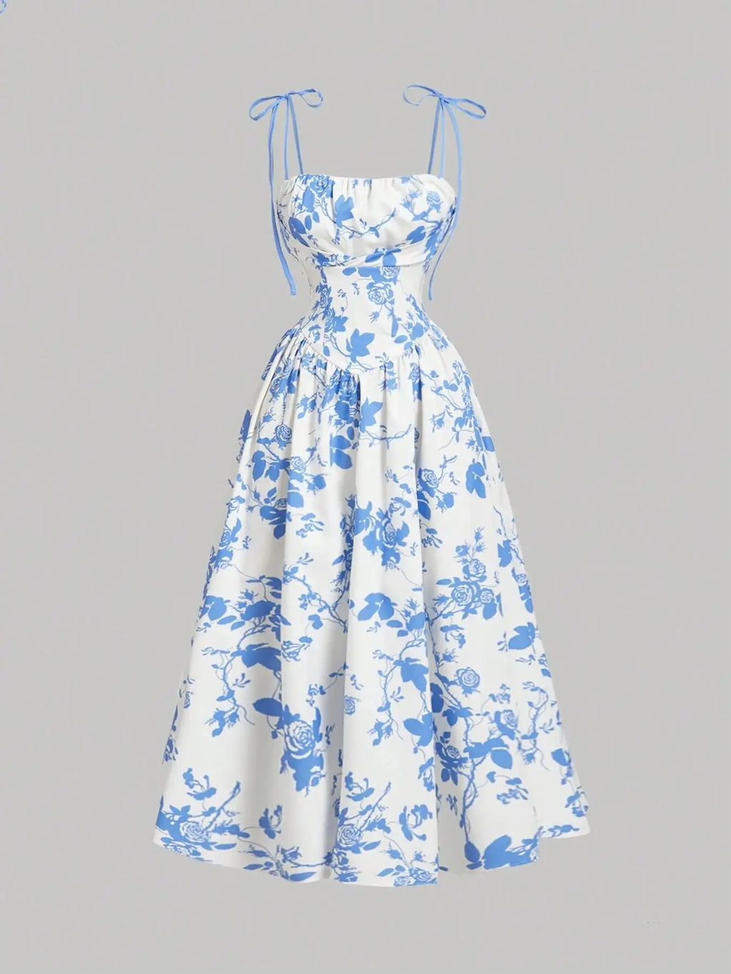 Elegant High-Waisted Spring Dress