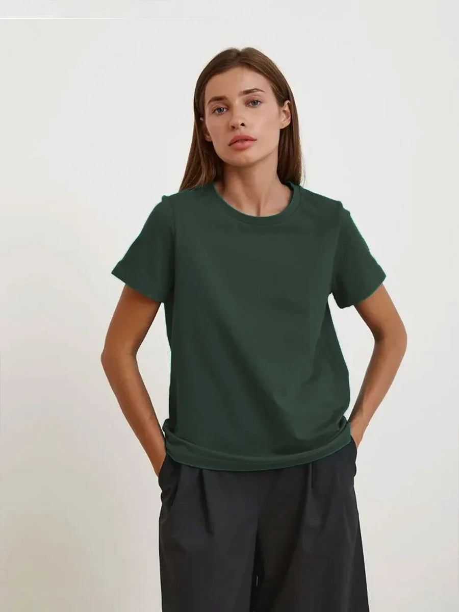 Cotton Summer Tee Short Sleeve Loose Top