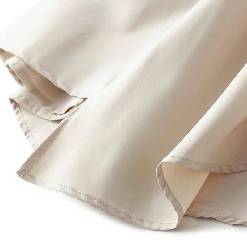 High Waist Pleated Flared Skirt