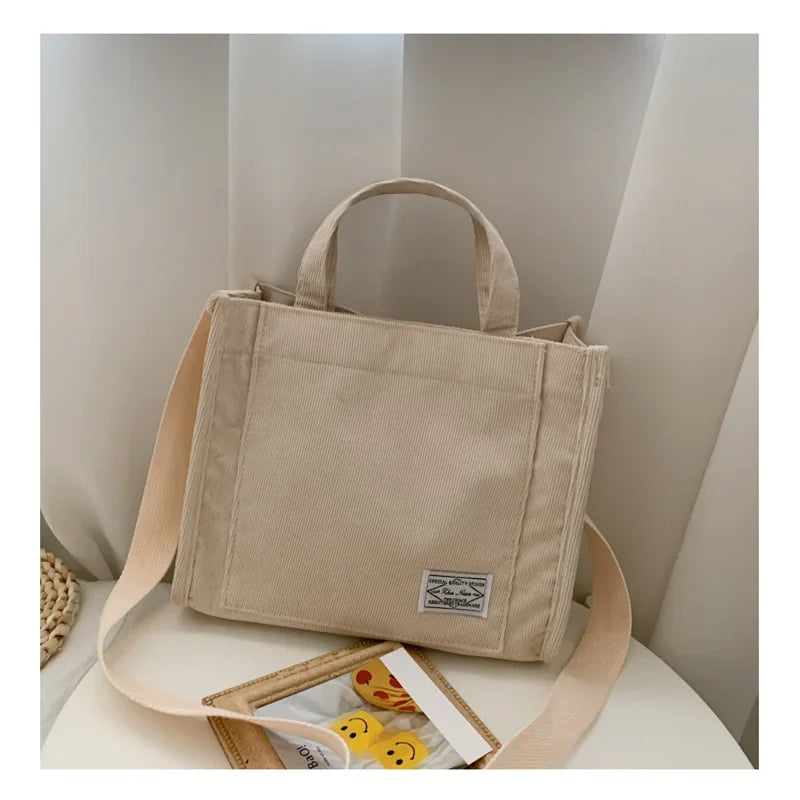 Corduroy Square Handbag