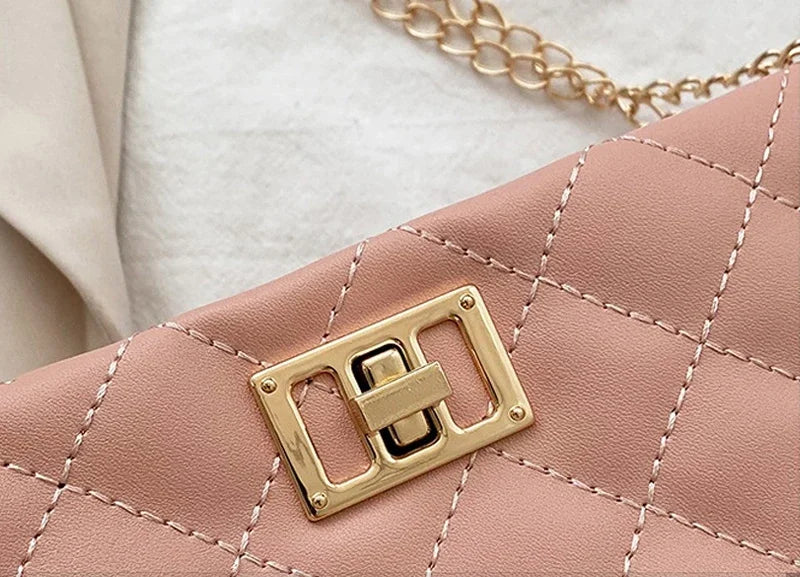 PU Leather Diamond Lattice Tote Bag