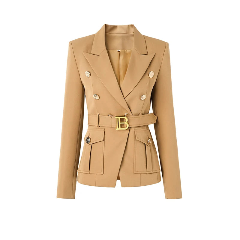 Women's Belted Pocket Blazer