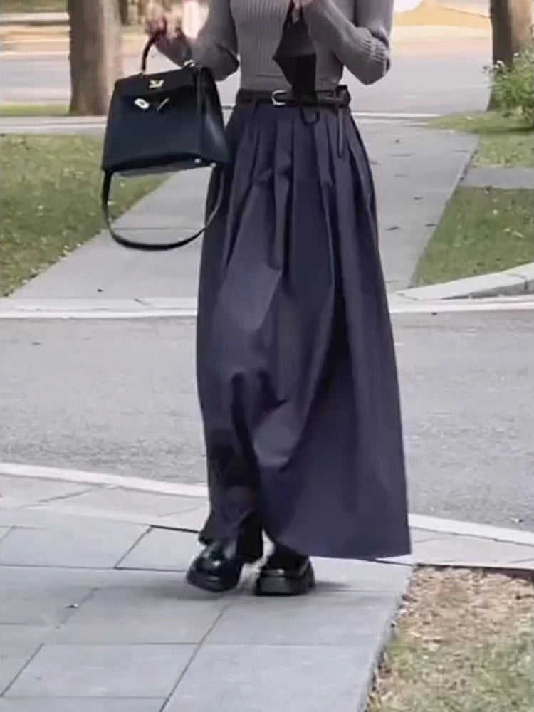 Classic Pleated Maxi Skirt