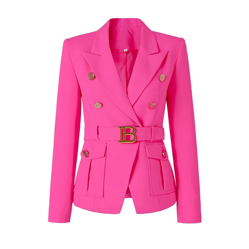 Women's Belted Pocket Blazer