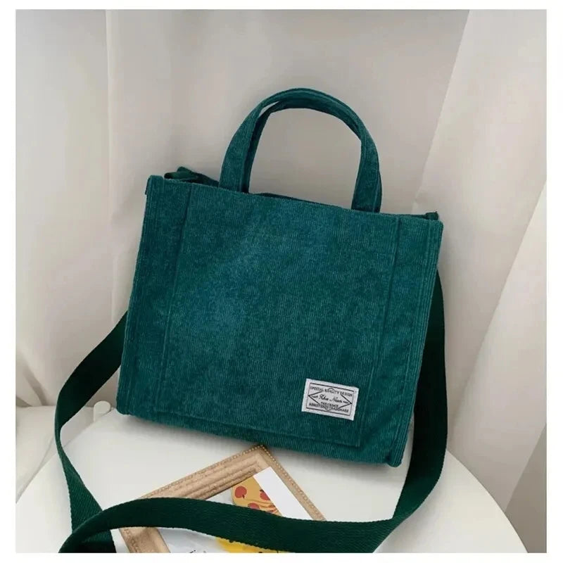 Corduroy Square Handbag