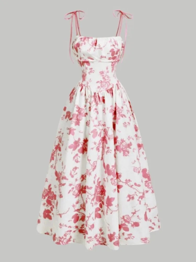 Elegant High-Waisted Spring Dress