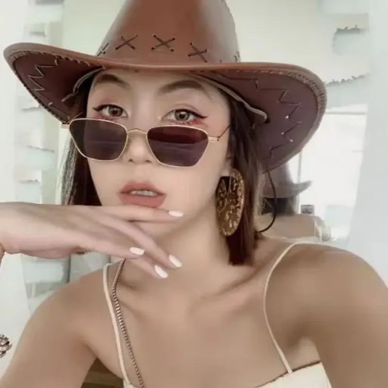 Women’s Classic Oversized Square Metal Sunglasses
