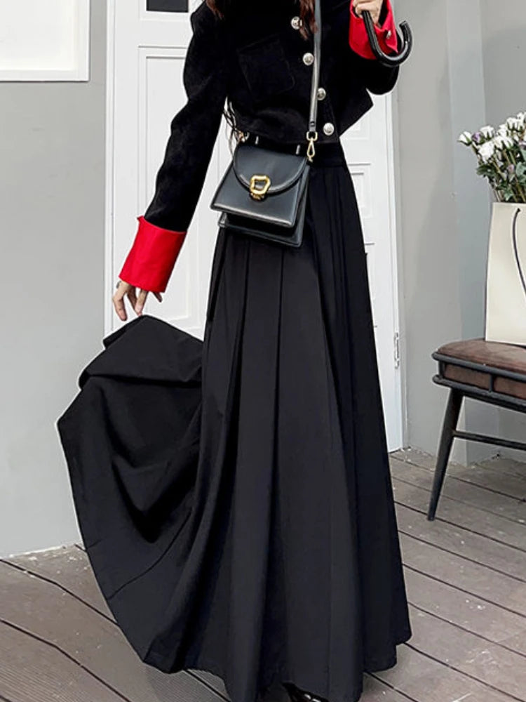 Classic Pleated Maxi Skirt