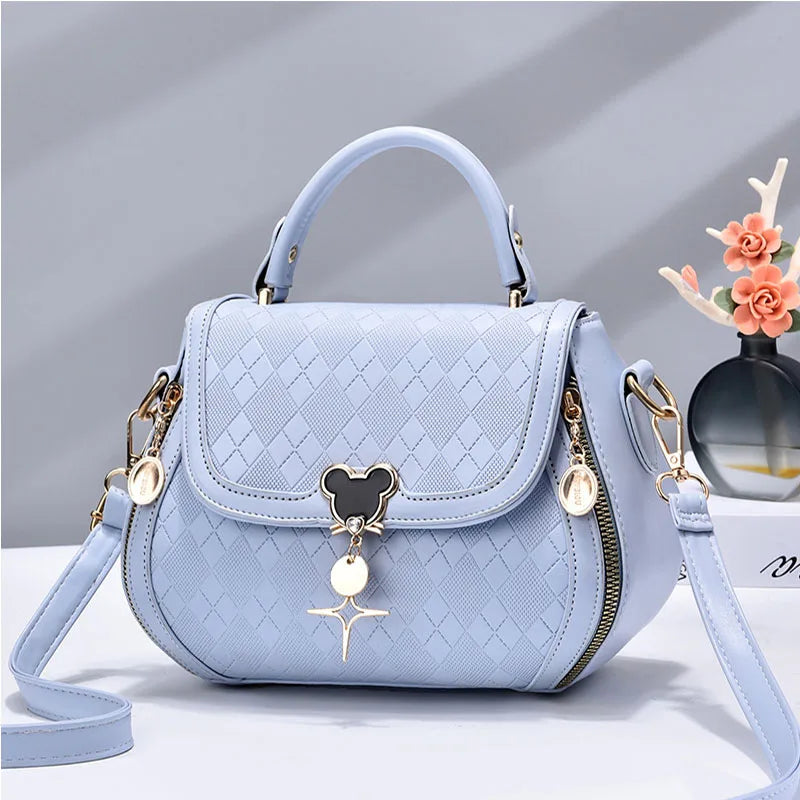 Leather Bow Bucket Bag