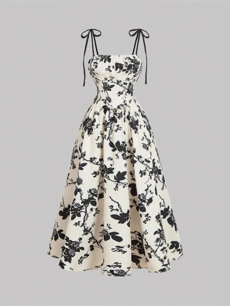 Elegant High-Waisted Spring Dress