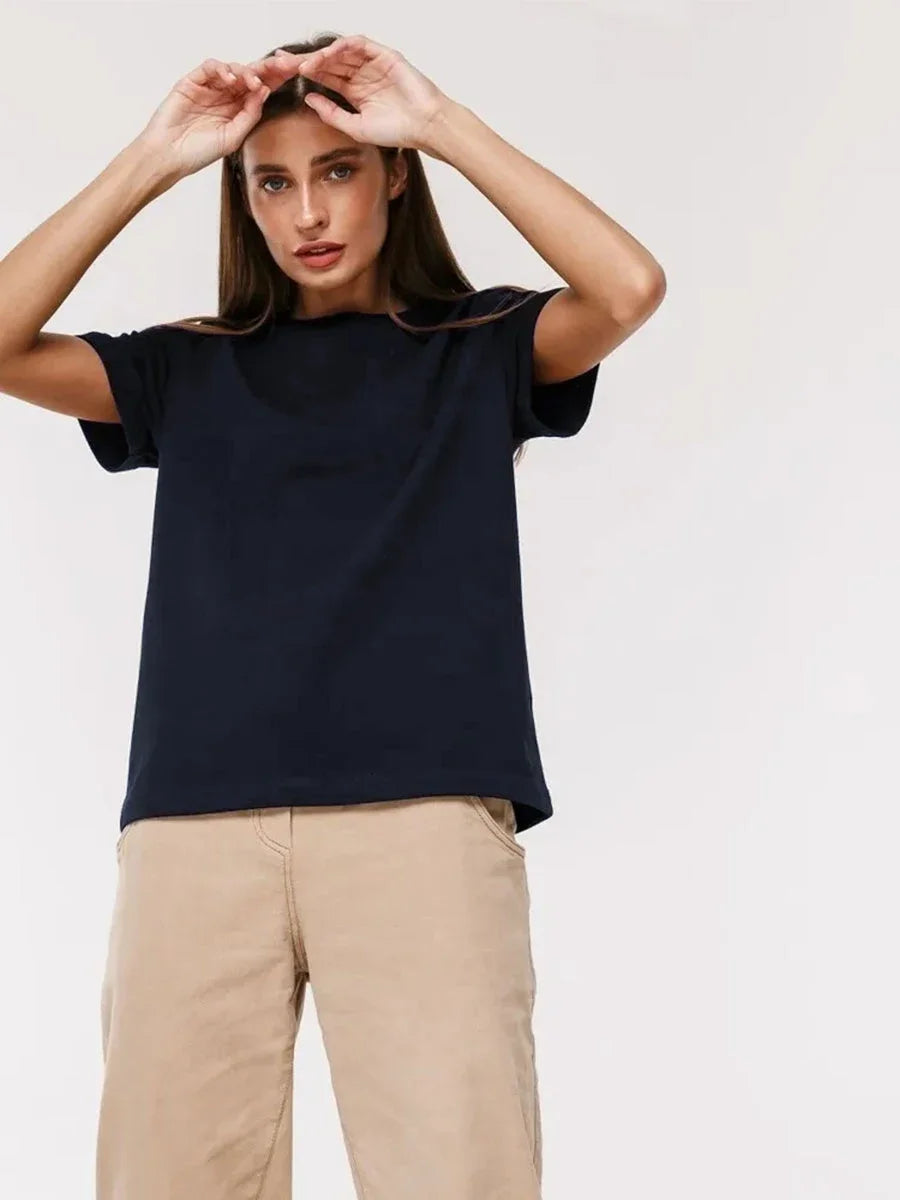 Cotton Summer Tee Short Sleeve Loose Top