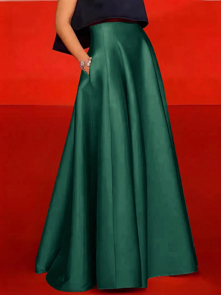 Elegant Satin Maxi Skirt
