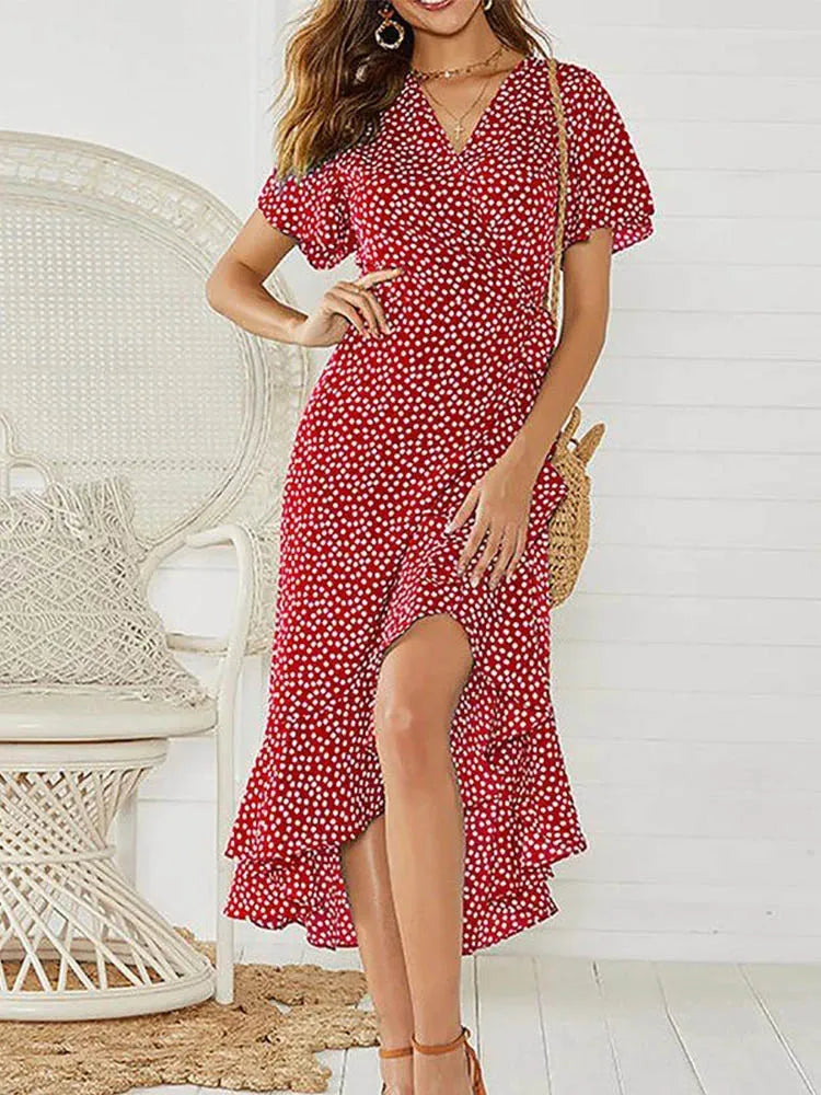 Floral Print Boho Maxi Dress