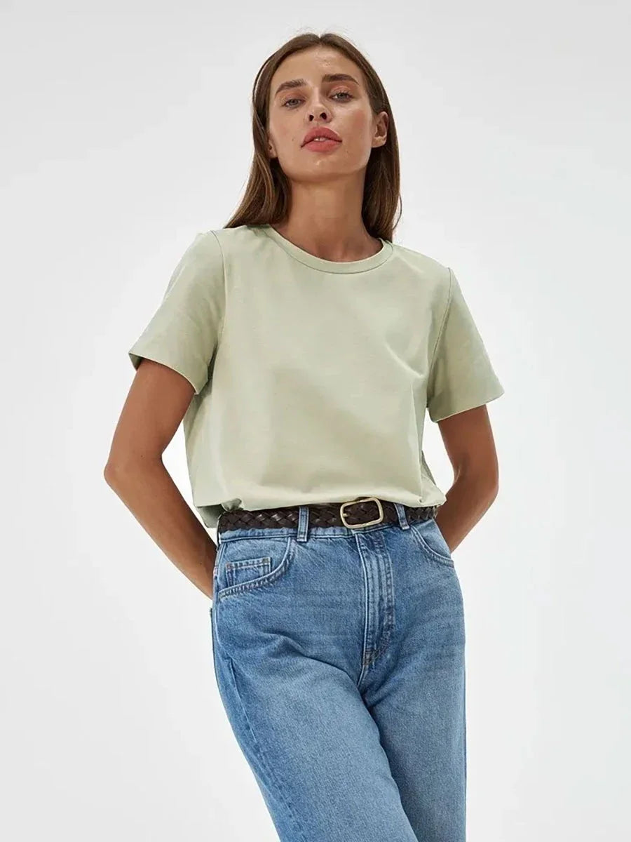 Cotton Summer Tee Short Sleeve Loose Top