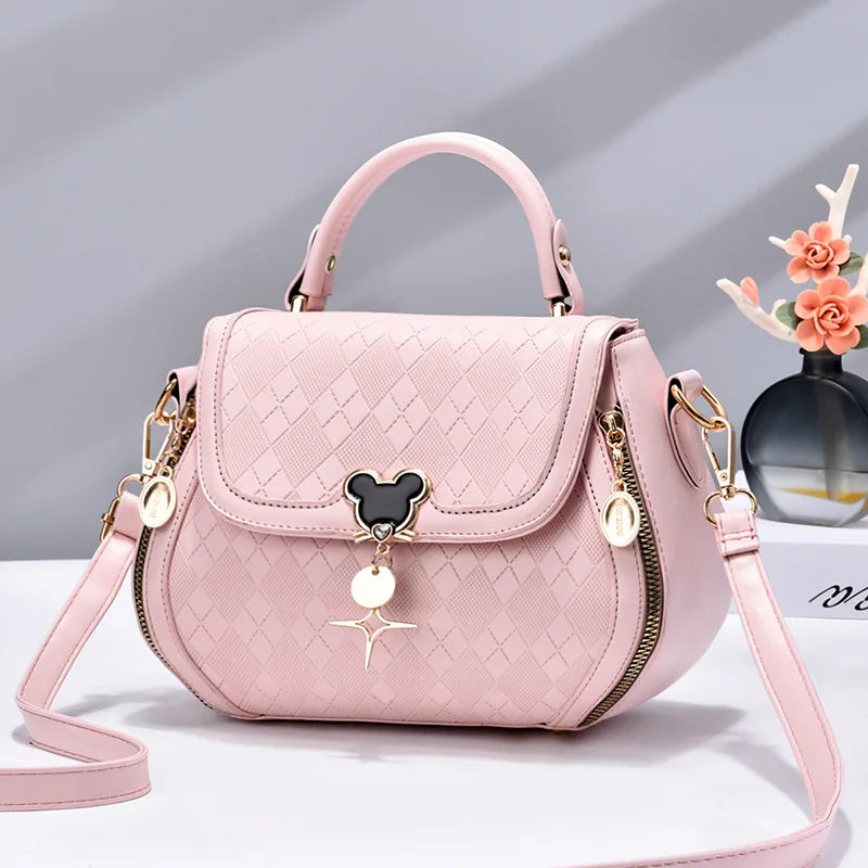 Leather Bow Bucket Bag
