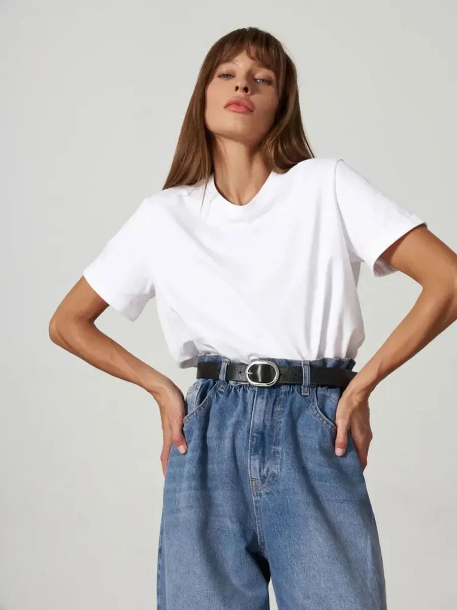 Cotton Summer Tee Short Sleeve Loose Top