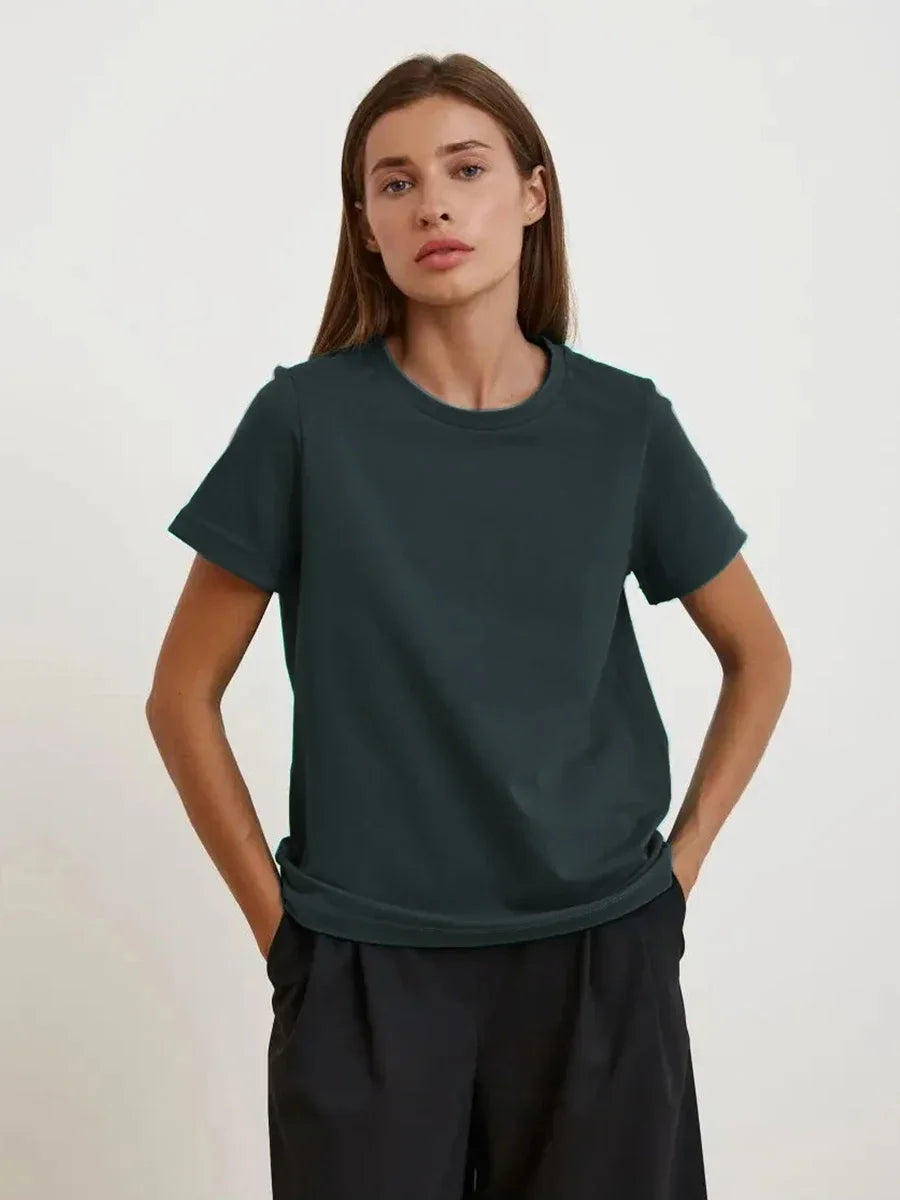 Cotton Summer Tee Short Sleeve Loose Top