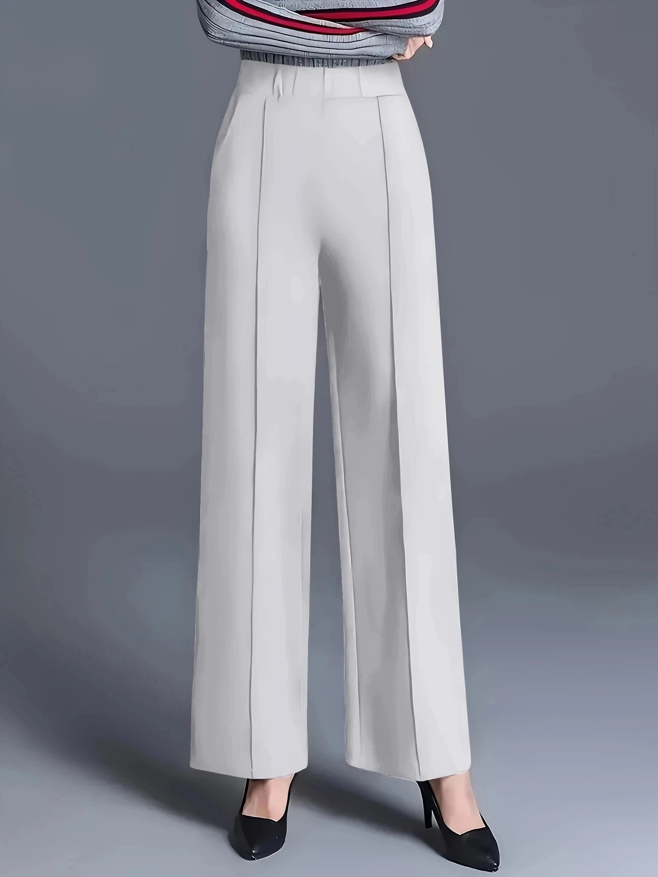 High Waist Straight-Leg Pants