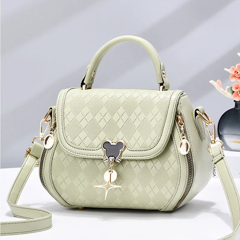 Leather Bow Bucket Bag