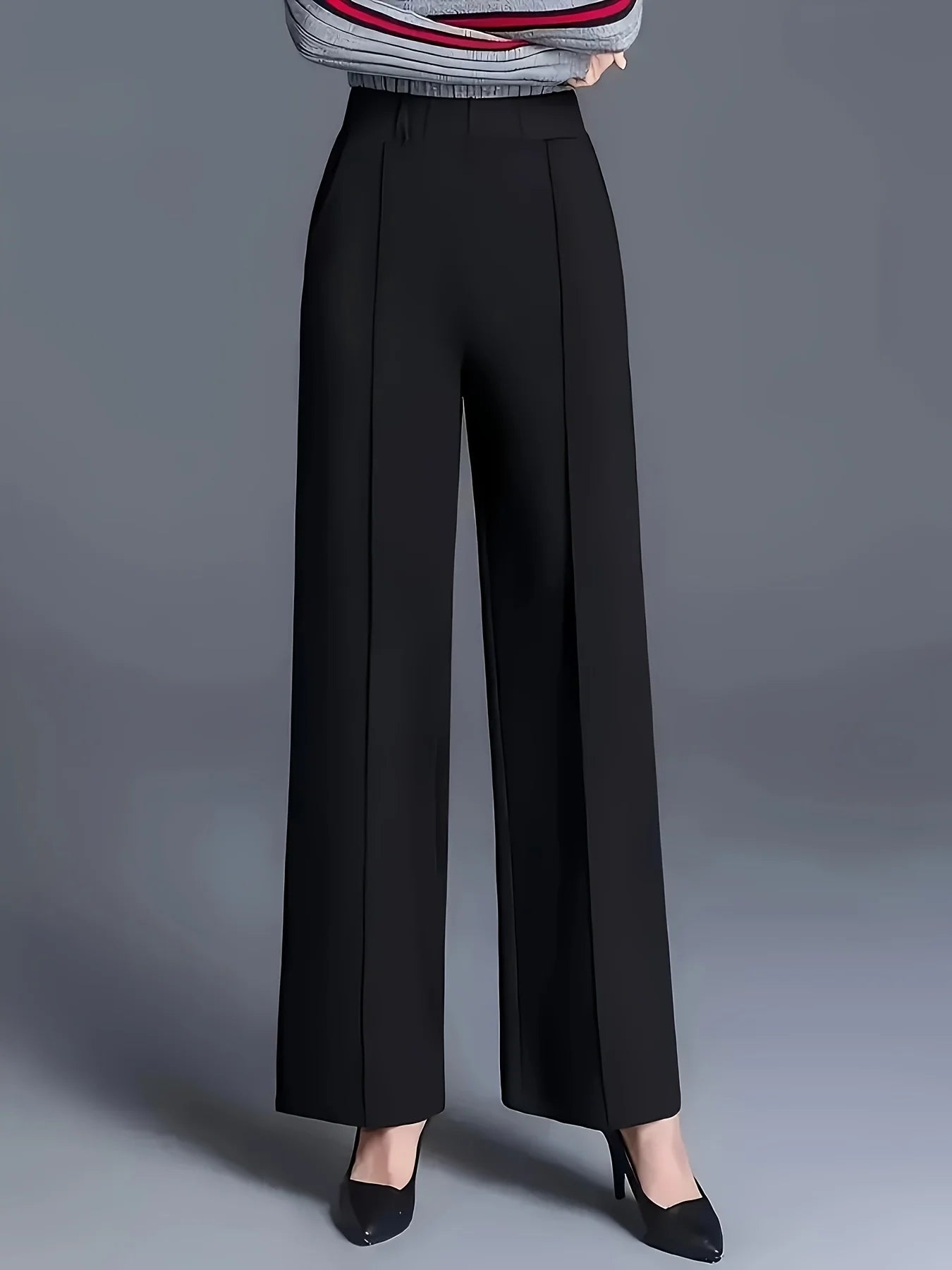 High Waist Straight-Leg Pants