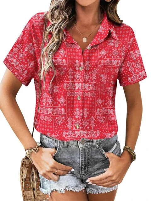 Hawaiian Floral Button-Up Shirt