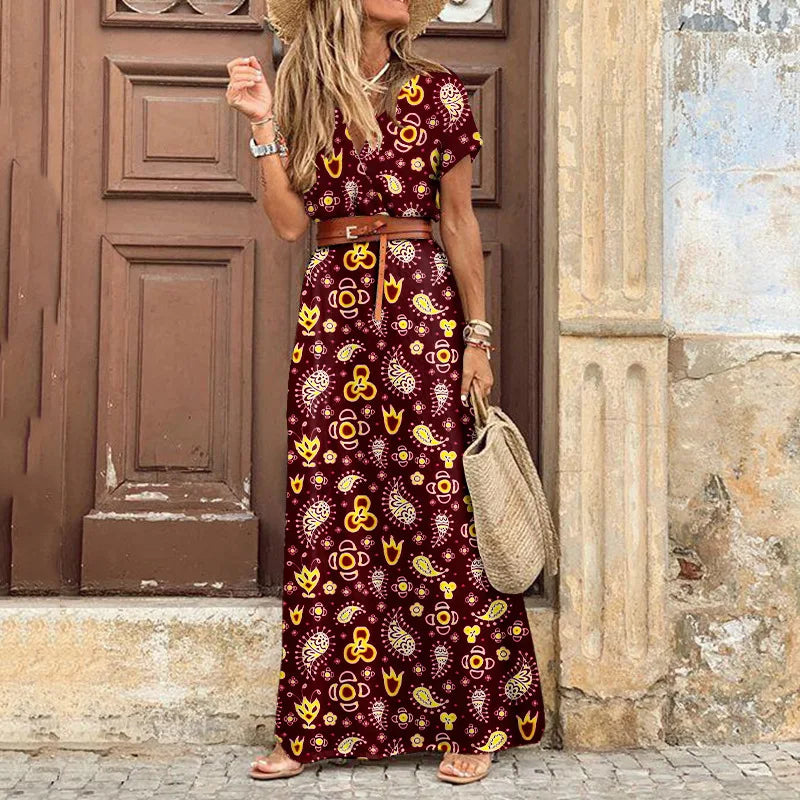 Puff Sleeve Waist Ruched Summer Dress