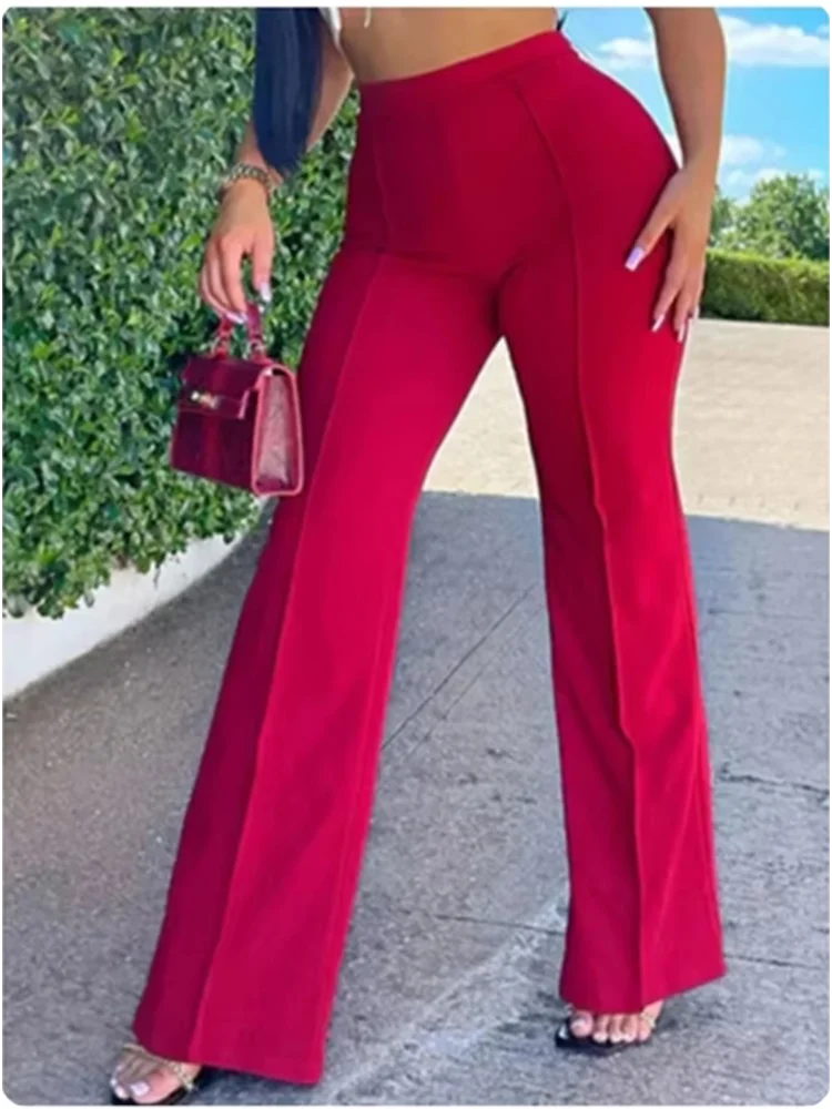 Classic Slim Bell Bottom Office Pants