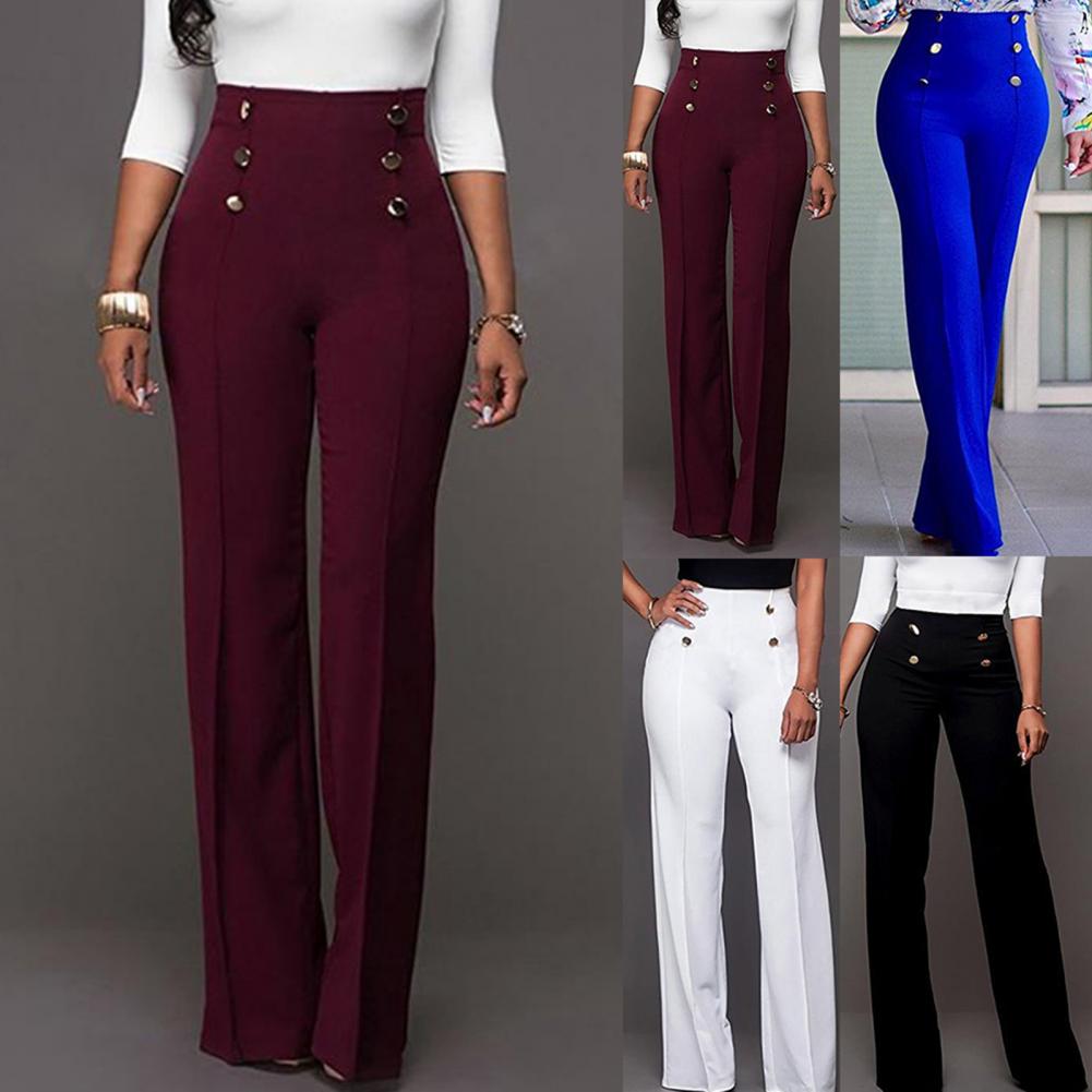 High Waist Wide-Leg Bell-Bottom Pants