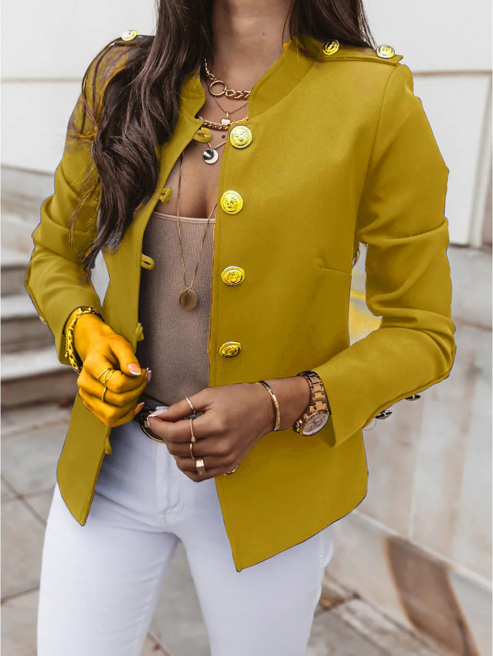 Slim Fit Women’s Button Blazer