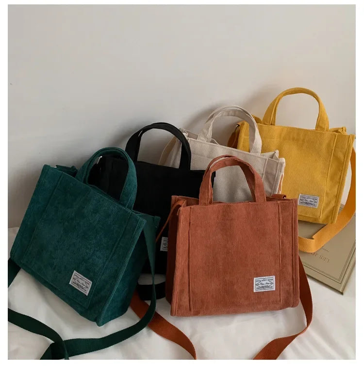 Corduroy Square Handbag