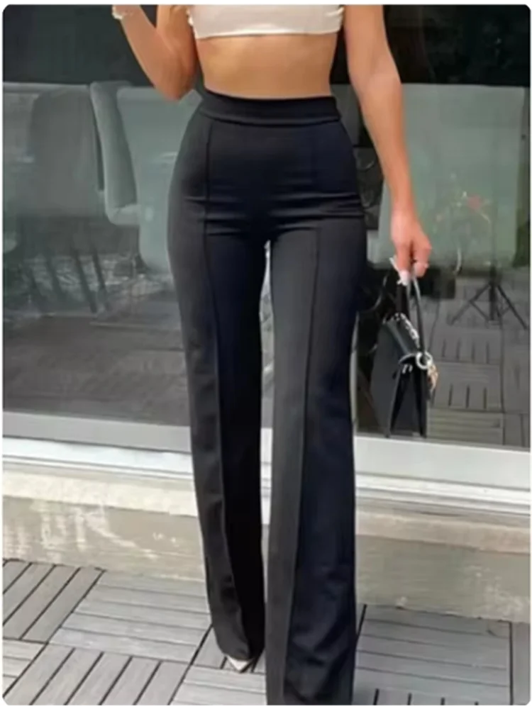 Classic Slim Bell Bottom Office Pants