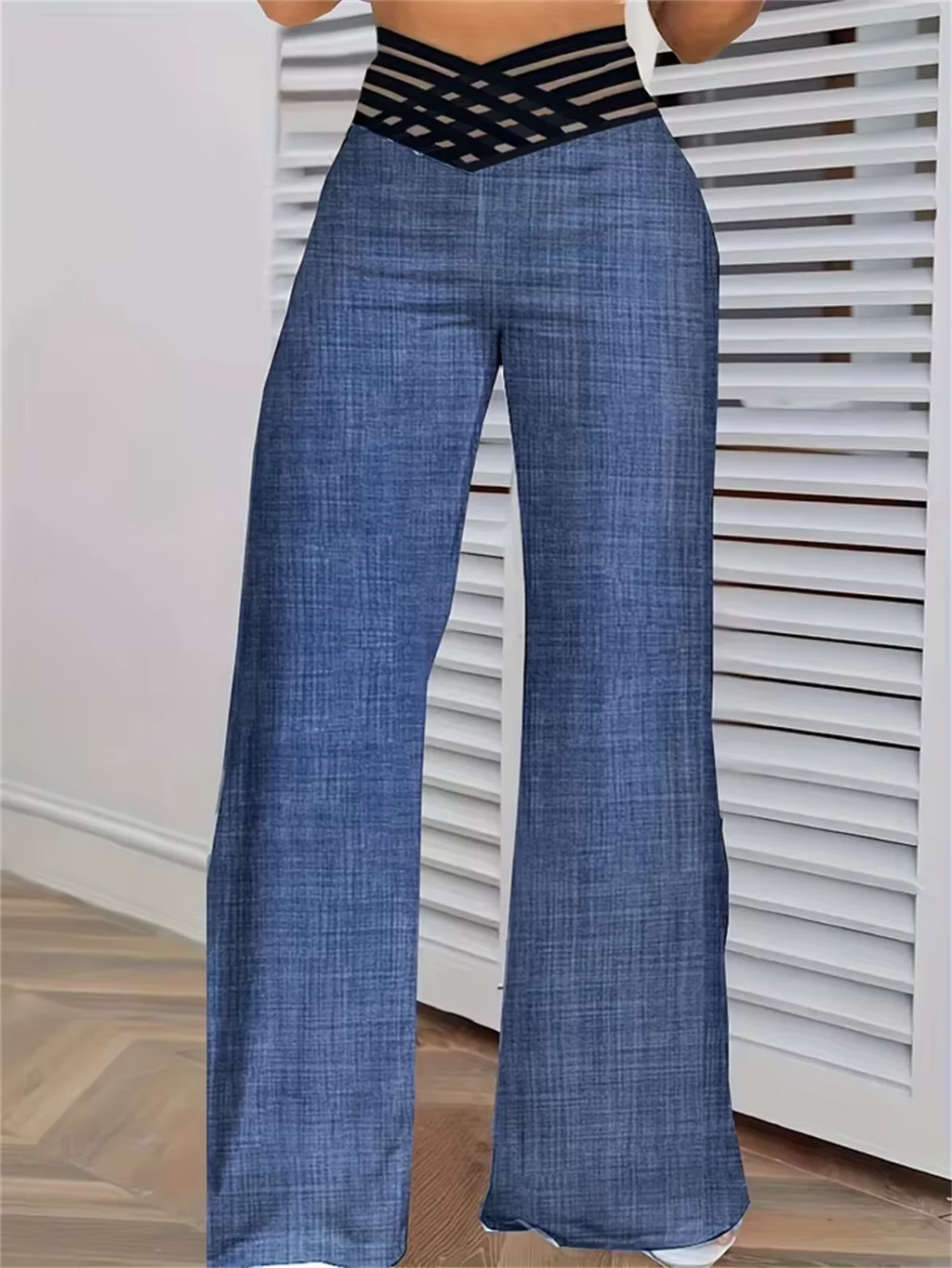 High Waist Hollow-Out Bootcut Pants
