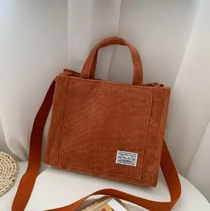 Corduroy Square Handbag