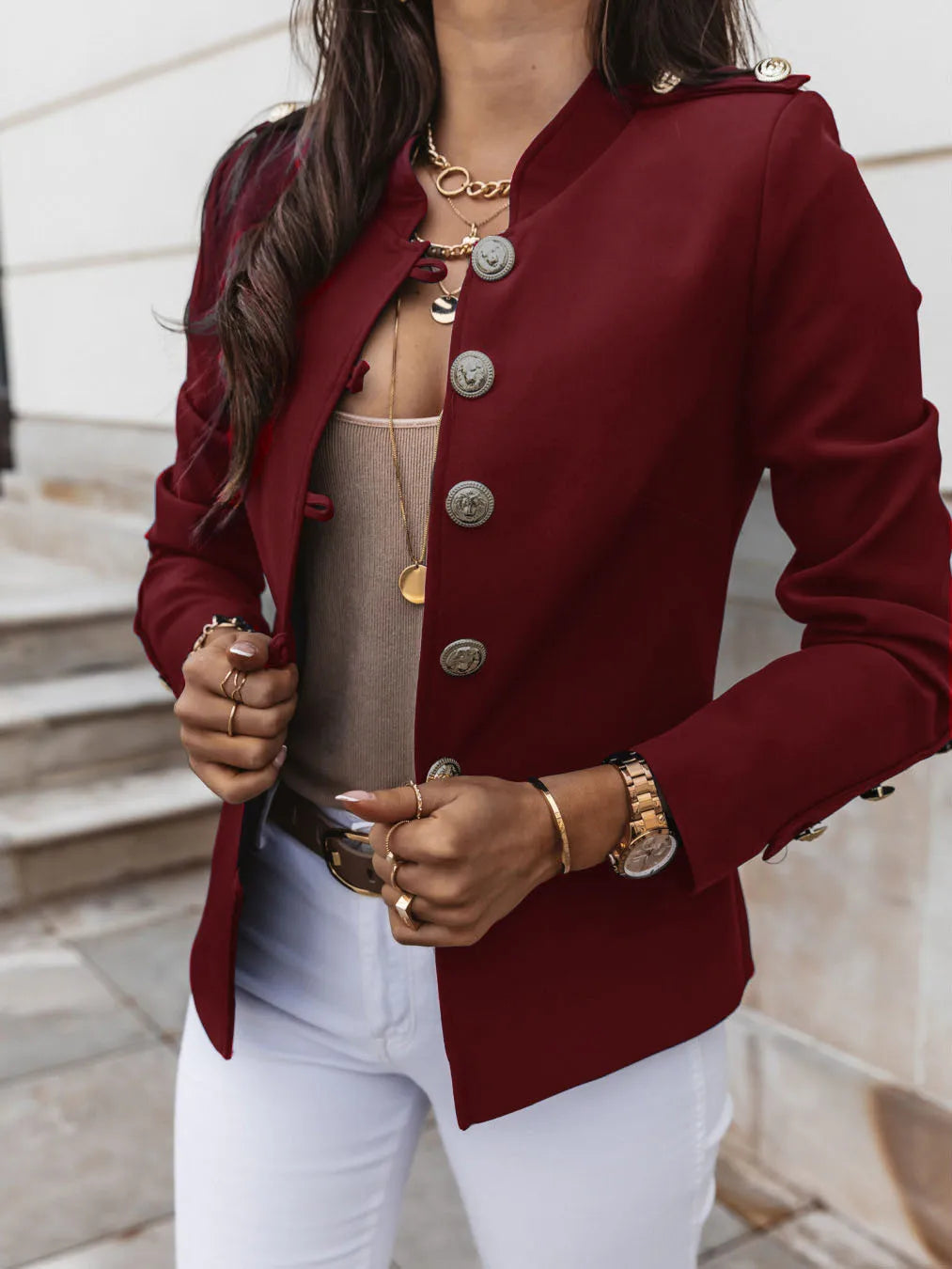 Slim Fit Women’s Button Blazer