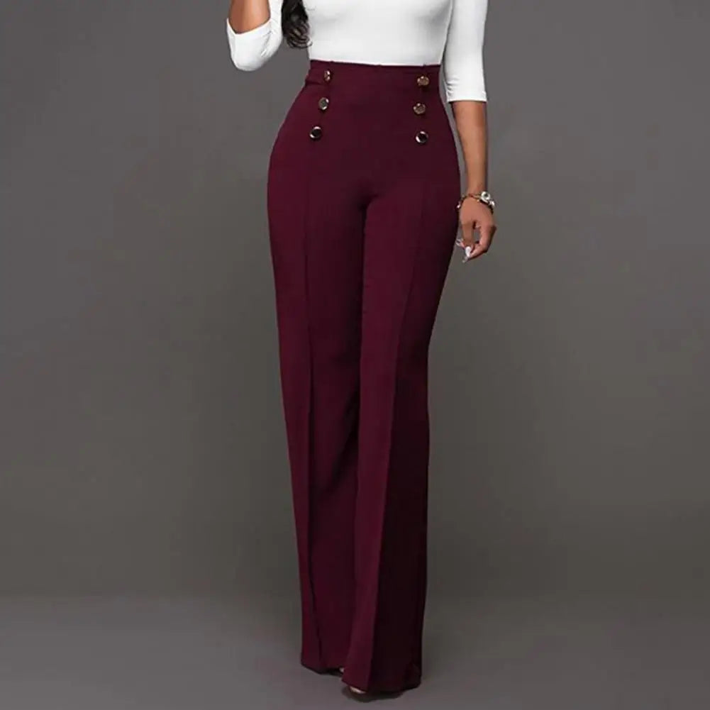 High Waist Wide-Leg Bell-Bottom Pants